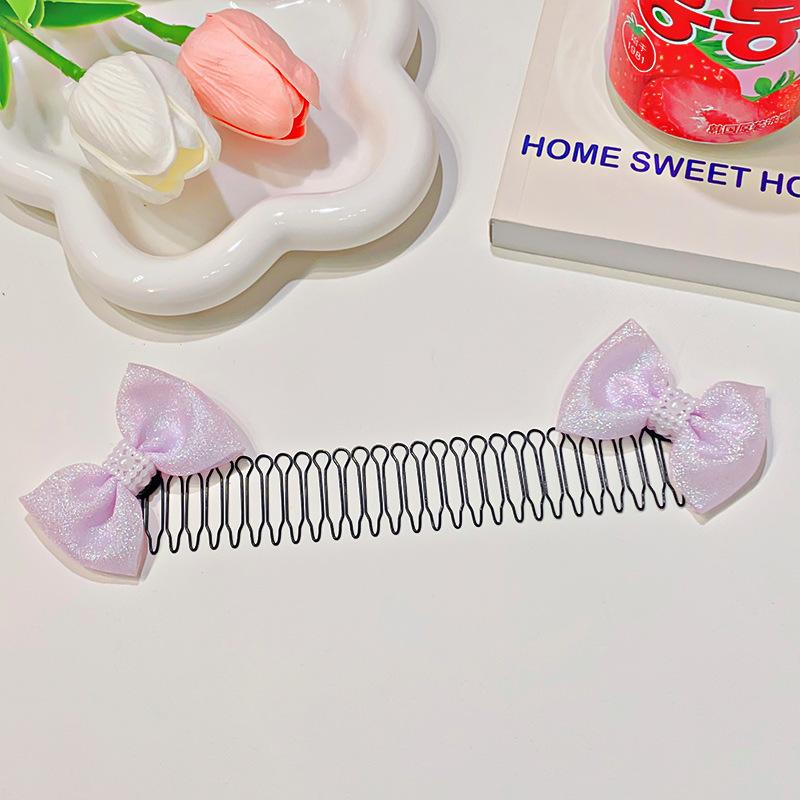 Children Sweet Bowknot Hair Comb Clip New Trendy Elastic Hair Clips Hairpins Barrettes For Girls Baby Hair Accessories Headbands