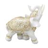 Elephant Statue White Resin Cute Lucky Elephant Sculpture for Entryway Bookshelf Computer Desk Home Decoration