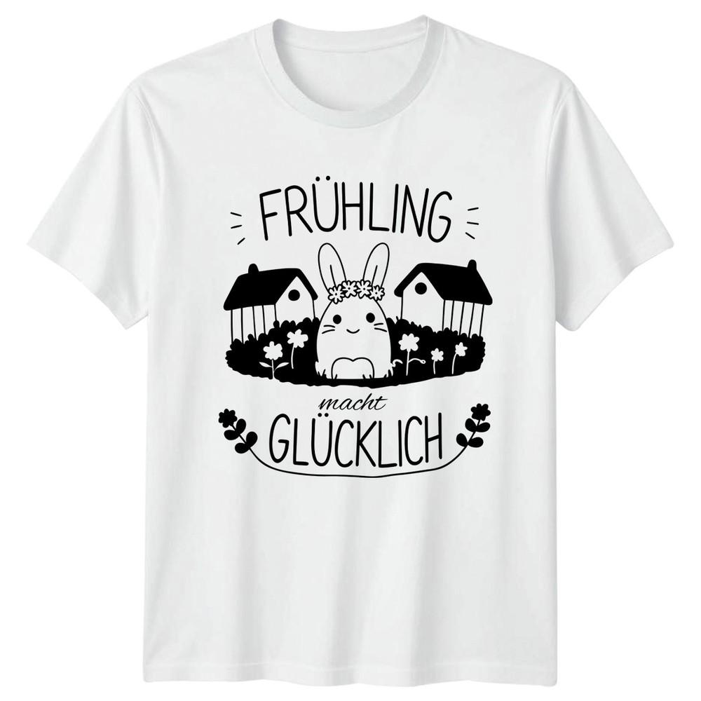 Fruhling Macht Glucklich Unisexs TShirt Bunny Farmhouse Easter Easter 2026 S