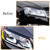 For VW Passat B7 2010 2011 2012 2013 2014 Car Glossy Black Headlight Eyebrow Eyelid Cover Decorative Trim