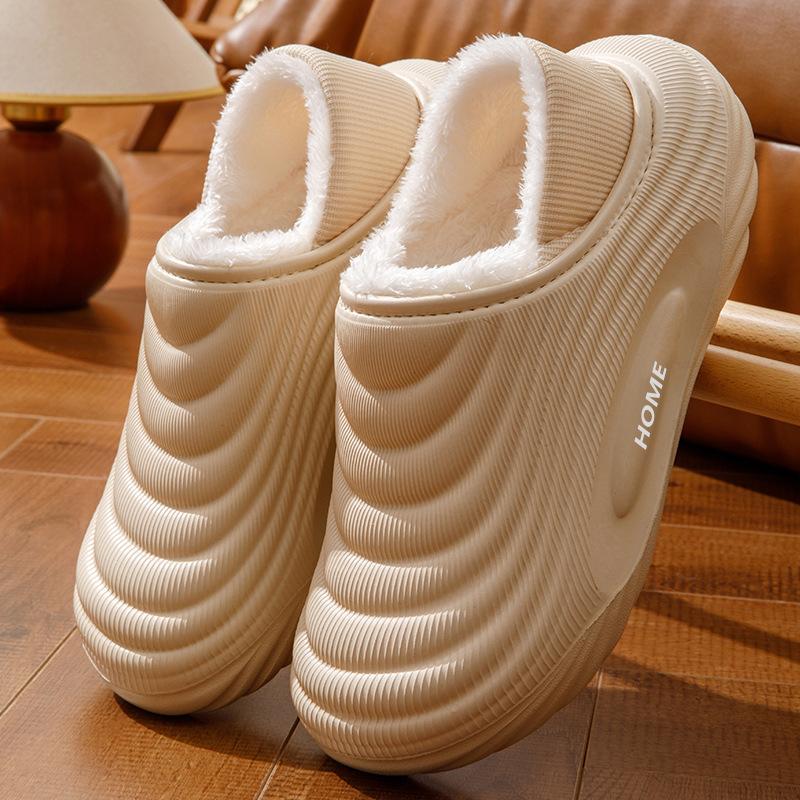 Pantoufles d'intérieur pour hommes et femmes, semelle épaisse, antidérapantes, chaudes, imperméables, en coton, Chaussures d'intérieur