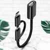 Double  Interfaces OTG Cable Portable OTG Adapter with Aluminum Housing Data Transfer Cable 150mm Length for Phones Tablets 