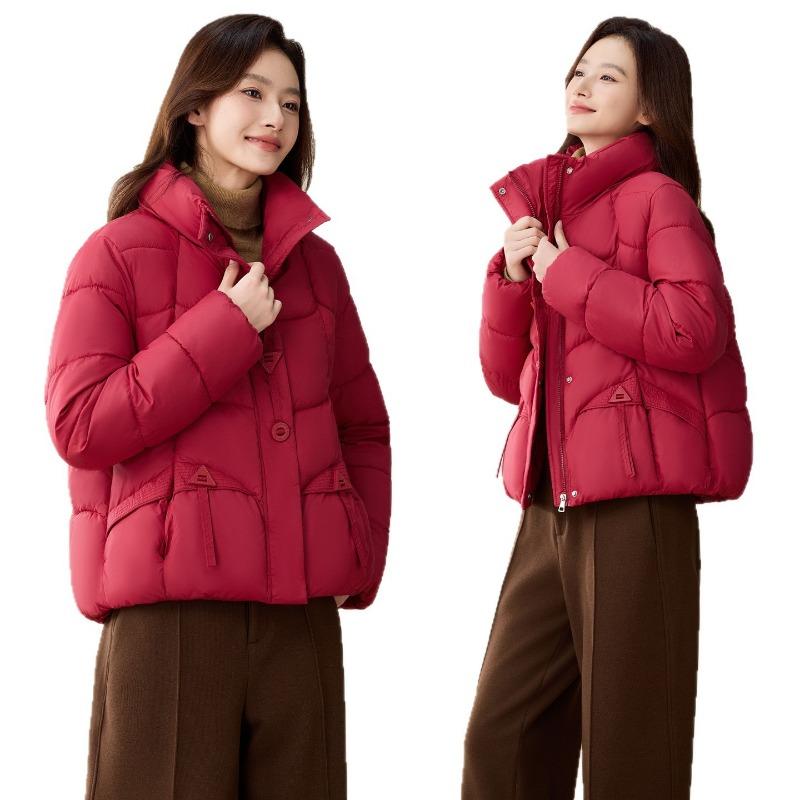 Cangzhou cotton clothes fashion stand-up collar cotton clothes women's short models new winter small bread clothes thick coat