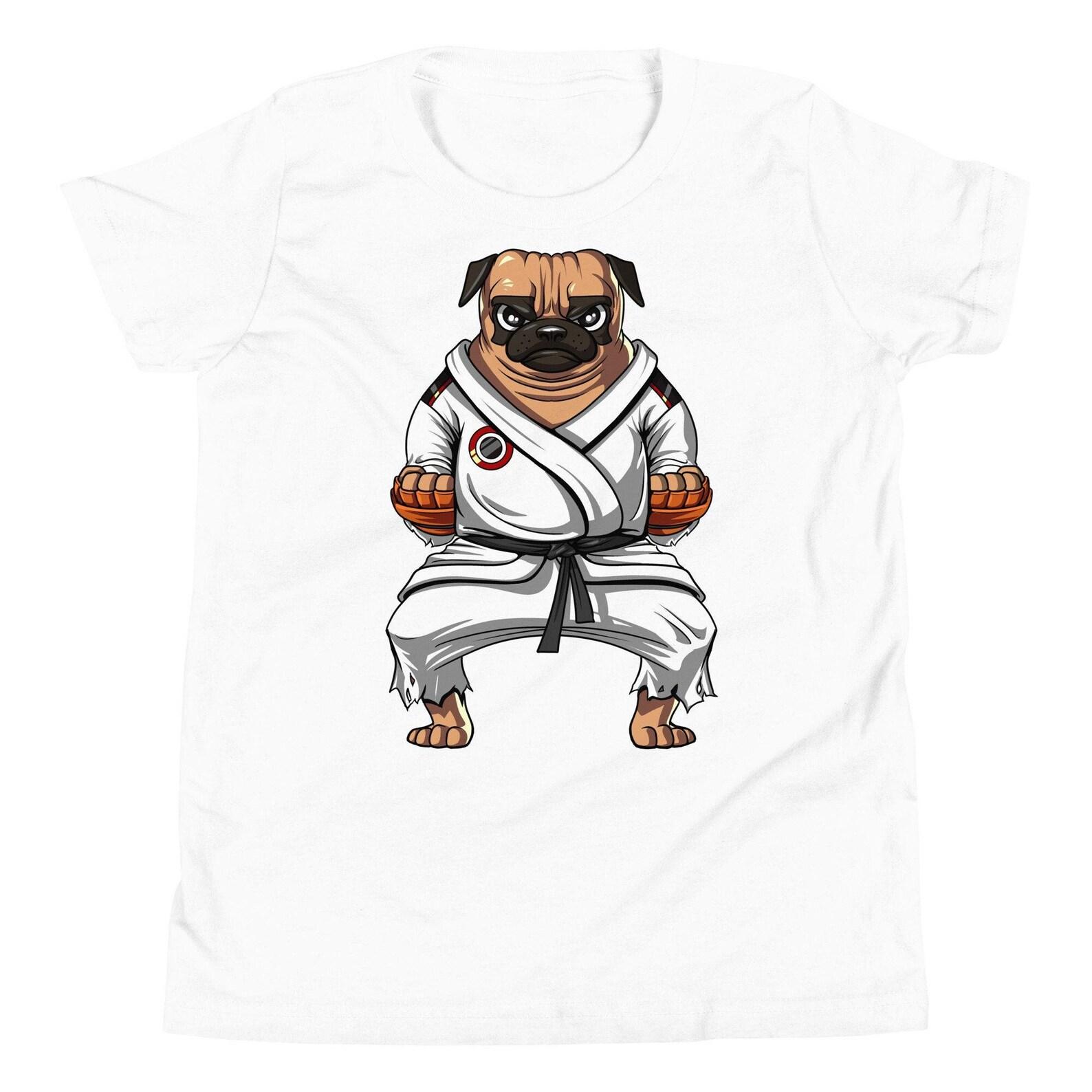 Pug Karate Kids Shirt, Pug Dog Boys T-Shirts, Funny Pug Tees, Kickboxing Shirt, Kids Pug Clothing, Martial Arts Shirts, Karate Apparel 120