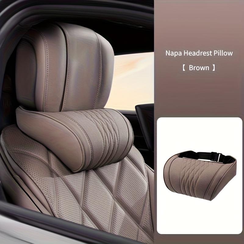Luxury Car Neck Pillow | Nappa Leather Car Interior Decoration Accessories, Headrest, Seat Cushion, Neck Support Pillow, Comfortable and Breathablel