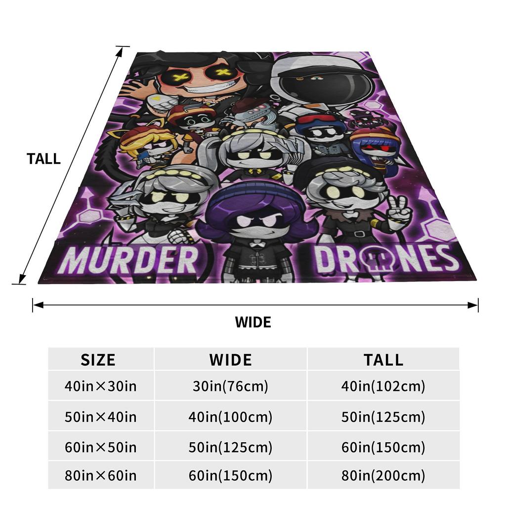 Chibis Murder Drones Knitted Blankets UZI Cartoon Flannel Throw Blankets Bedroom Sofa Decoration Soft Warm Portable Rug Piece