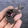 Natural Garnet Gemstone Handmade Copper Wire Wrap Jewelry Pendant 2.56" b0K01
