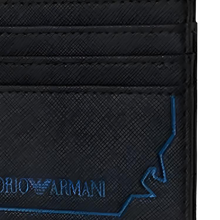 Emporio Armani Logo Print PU Card Holder Men Accessories Black YEM320-731E8-0001