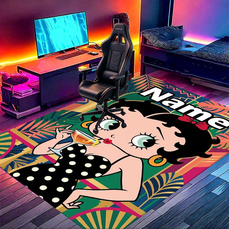 Custom Name Personalized Betty Boop Print Carpet, Versatile Home Decor Rug, for Playroom, Apartment, Balcony, Entryway, Hallway Gift