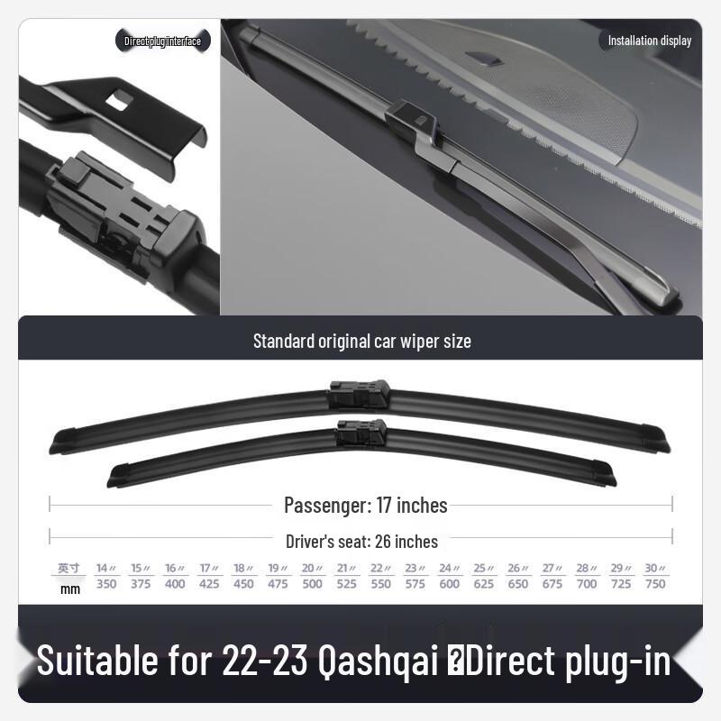 Frameless Rubber Strip Wiper for Dongfeng Nissan Qashqai 22/21/19