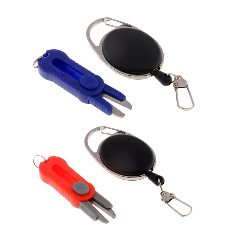 Mini Tube Hose Cutter with Fly Fishing Snippers Retractable Keychain for Fishing and Travel