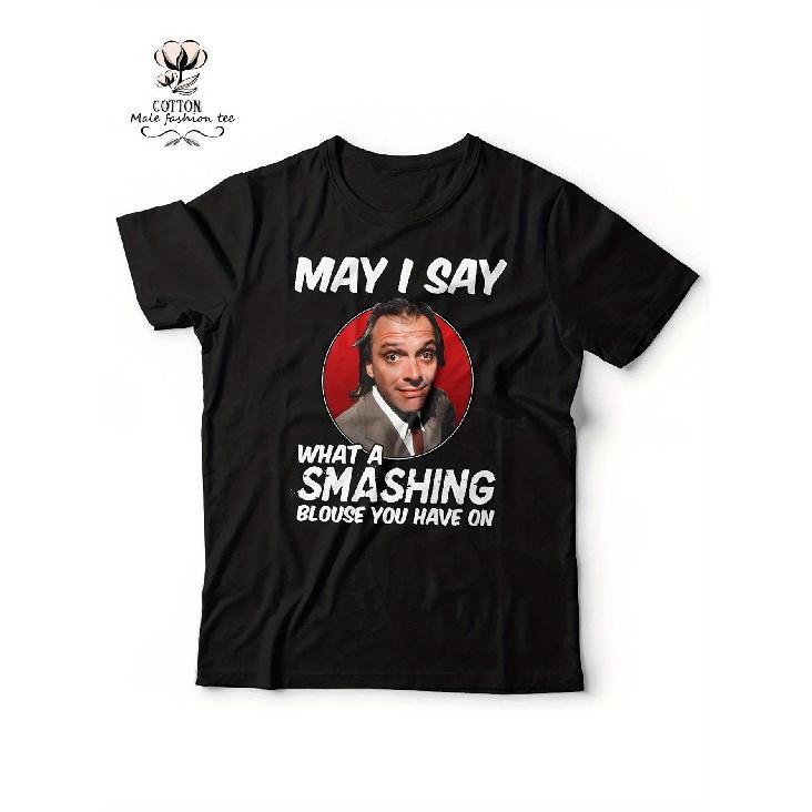 80s British Comedy T-Shirt with Rik Mayall Ade Edmondson - Heavyweight Loose Fit Retro Tee Suitable for Men Women - Iconic May I Say What a S чёрный