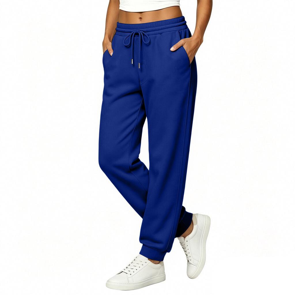 Women's Loose Fit Sweatpants with Elastic Waistband and Cuffed Hem for Casual and Athletic Wear