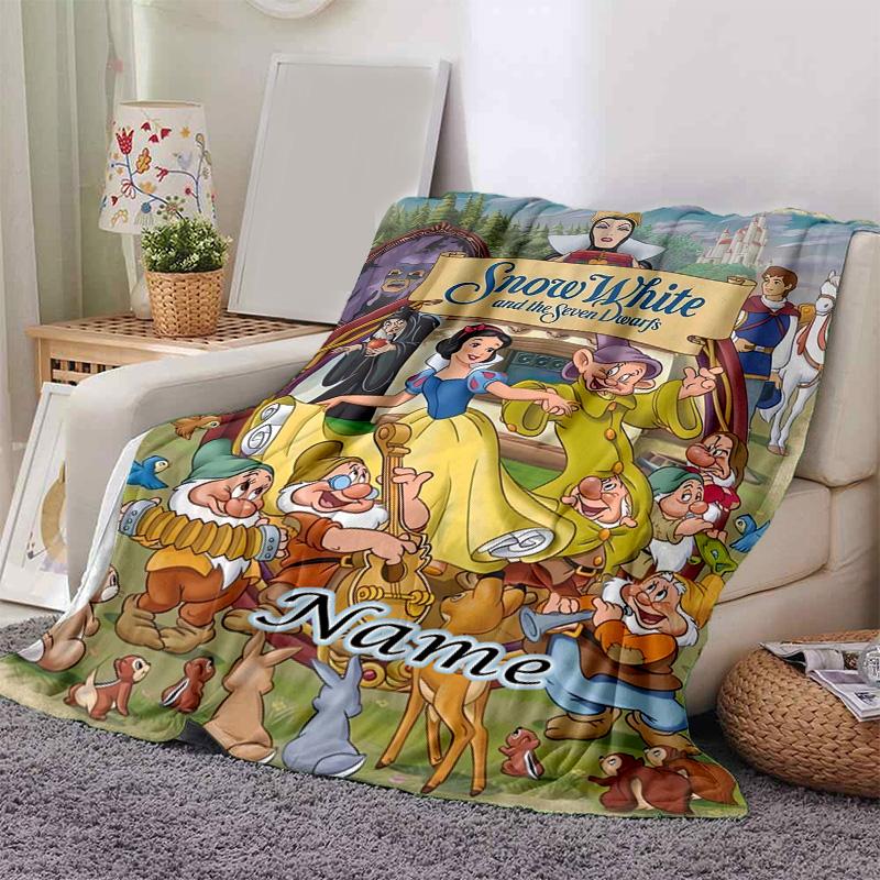 Custom 1pc Snow White's Royal Adventure Blanket, Soft And Comfortable Blanket, Casual Warm, Camping Travel Blanket, Good Birthday Gift Q90813