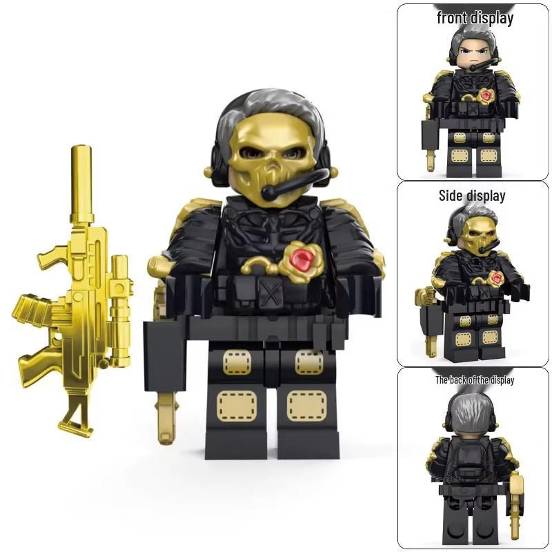 Delta Action Gold Rose Red Wolf Iron Mask Judge Weilon GTI Agent Military Block Figure Toy