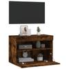 Wall Mounted TV Cabinet with RGB LED Lights Smoked Oak Finish 60 x 30 x 40 cm