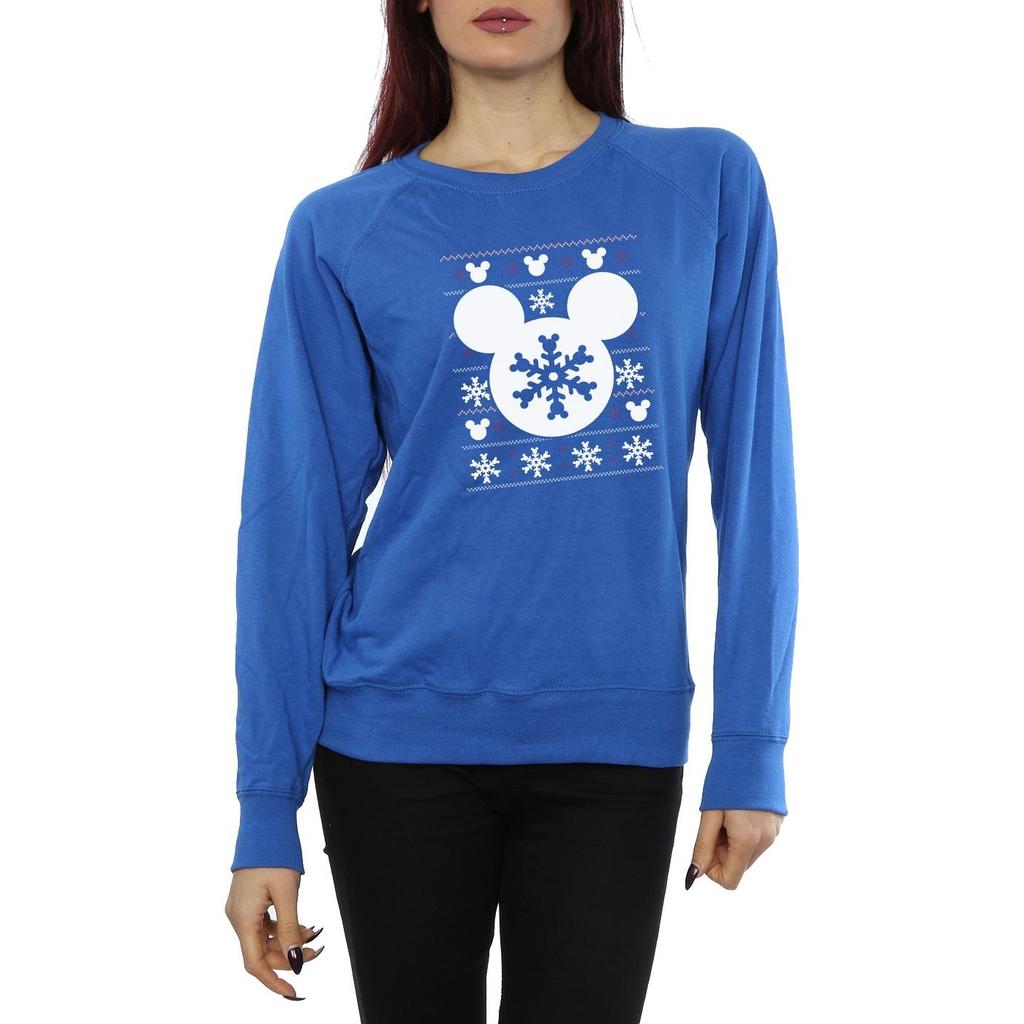 Disney Womens/Ladies Mickey Mouse Christmas Silhouette Sweatshirt