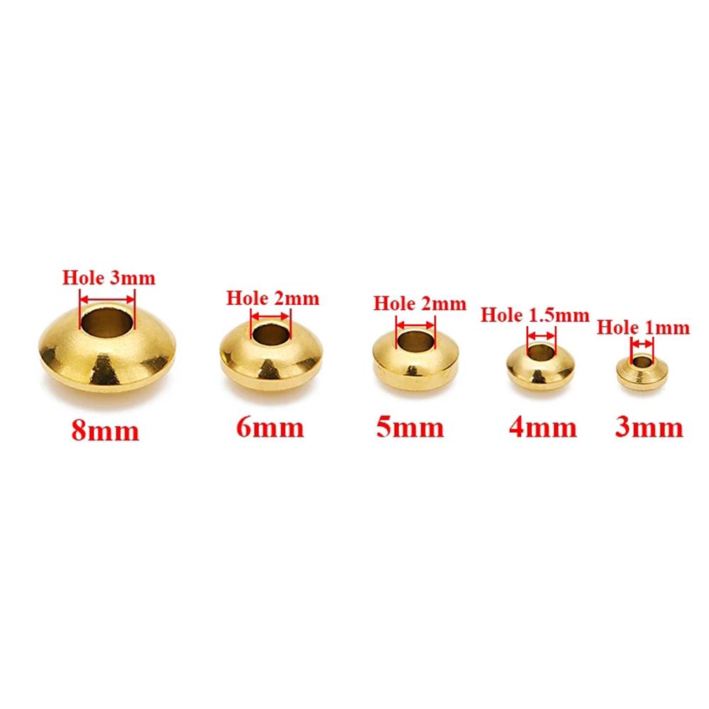 20pcs/lot 3mm 4mm 5mm 6mm 8mm Stainless Steel Round Flat Rondelle Spacer Beads DIY Charms Beads for Jewelry Making Findings