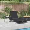 Sun Lounger Set 2 pcs Black Poly Rattan