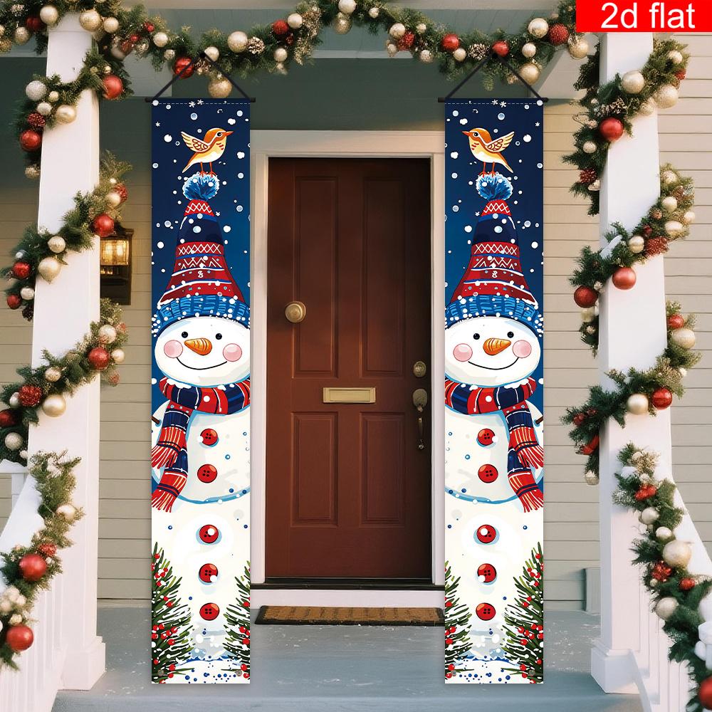 2D Flat, 2D Door Banner, 2D Flat Banner Set of 2, 180cm X 30cm / 70.8in X 11.8in, Featuring New Year Couplets, Specially Designed for Porch Banners. T