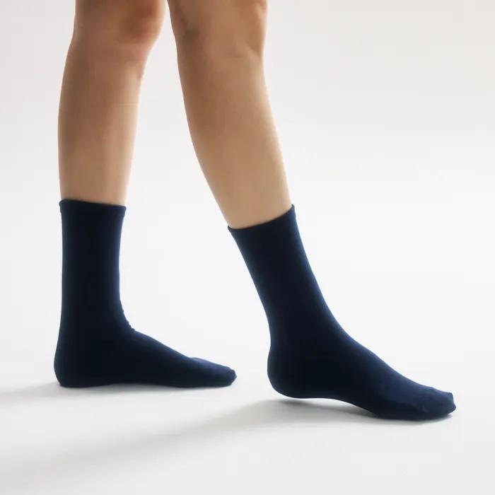 Dark Navy Solid Color Long Socks