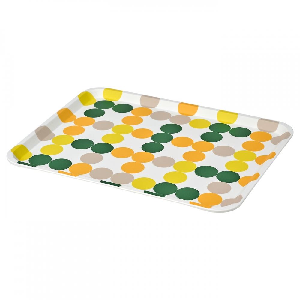 

IKEA Br ggan Поднос в горошек разноцветный 37x29 см