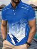 Everyday Essential! Short-sleeved Striped Polo Shirt, Comfortable and Versatile.