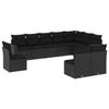 VidaXL Salon de jardin 10 pcs avec coussins noir résine tressée 3251442