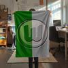 1 szt. Koc flanelowy z nadrukiem VfL Wolfsburg, Wysokiej jakości, Wygodny na wszystkie pory roku, Wystrój domu, Ciepło i komfort, Idealny na prezenty świąteczne101
