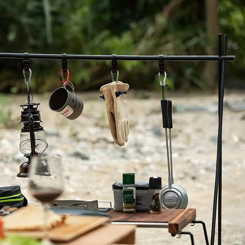 6Pcs Aluminum Alloy Carabiner Outdoor Backpack Tools Camping Climbing Buckle Fishing Hook Keychain Lock Buckle Snap Clip