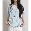 The Pink MareT Oversized Check Roll Up STar PaTch T shirT