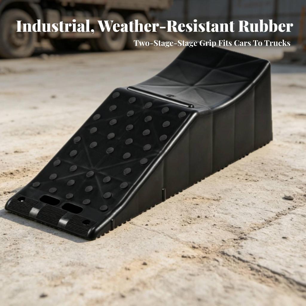 Automotive Wheel Chock Portable Triangular Wedge Impact-Resistant