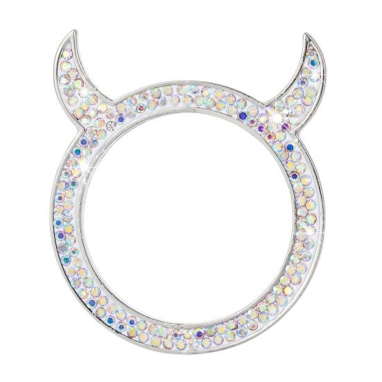 Rhinestone Car Ring Shiny Exquisite Fine Workmanship Devil Bling Ignition Ring Decoration Car Decor