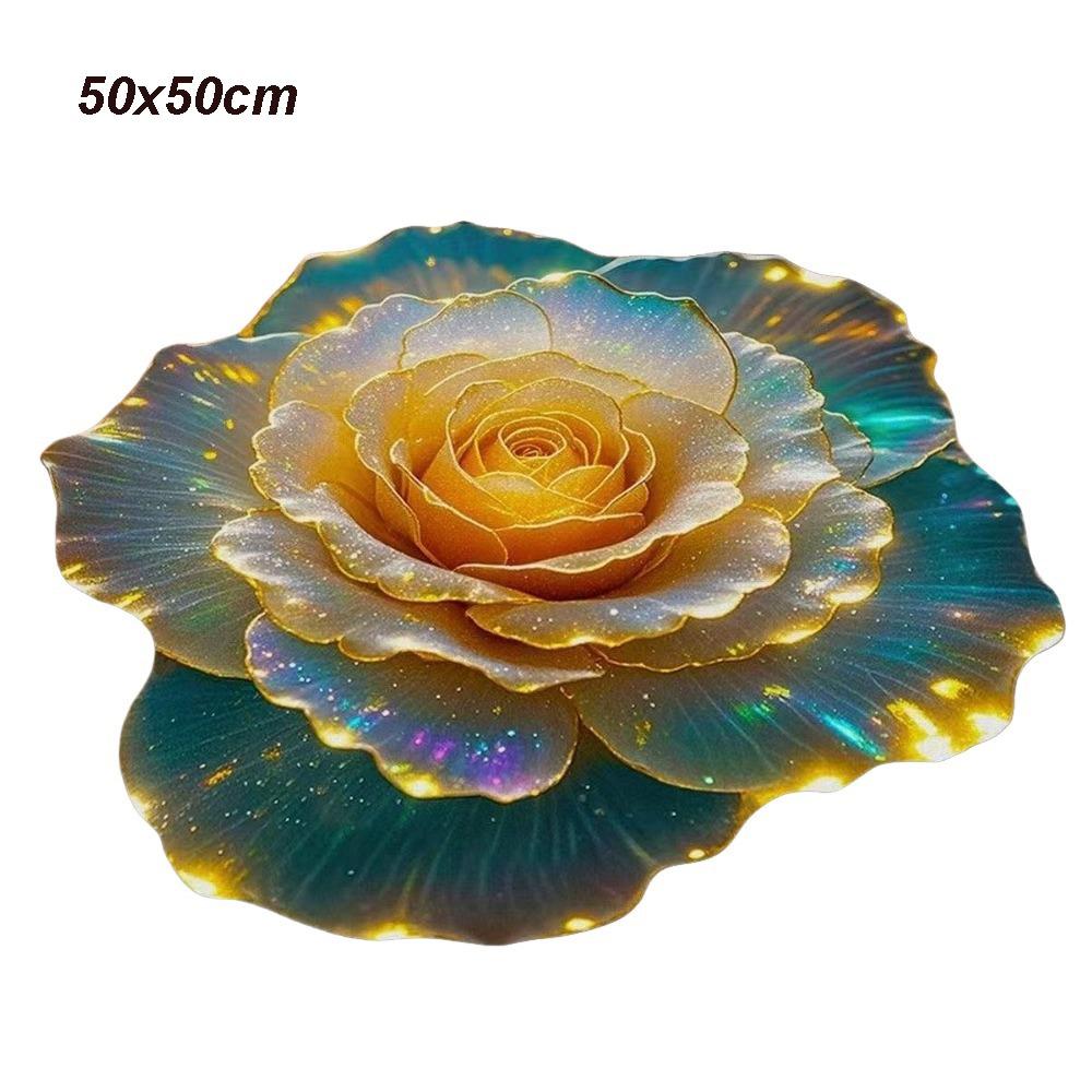 

Special-shaped Peony Floor Mat Crystal Velvet Door Blanket for Living Room Tea Table Bedside Colorful-40