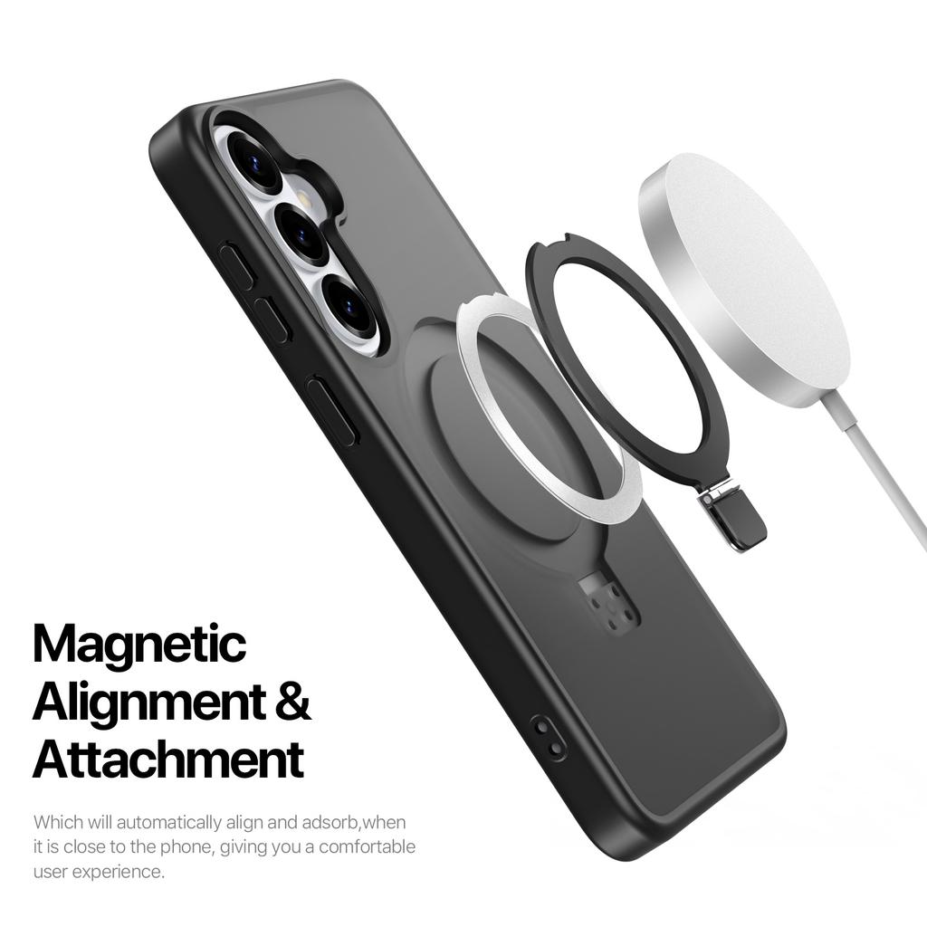 For Samsung Galaxy S26+ Magnetic Case DUX DUCIS Yind Series Kickstand PC TPU Matte Phone Cover