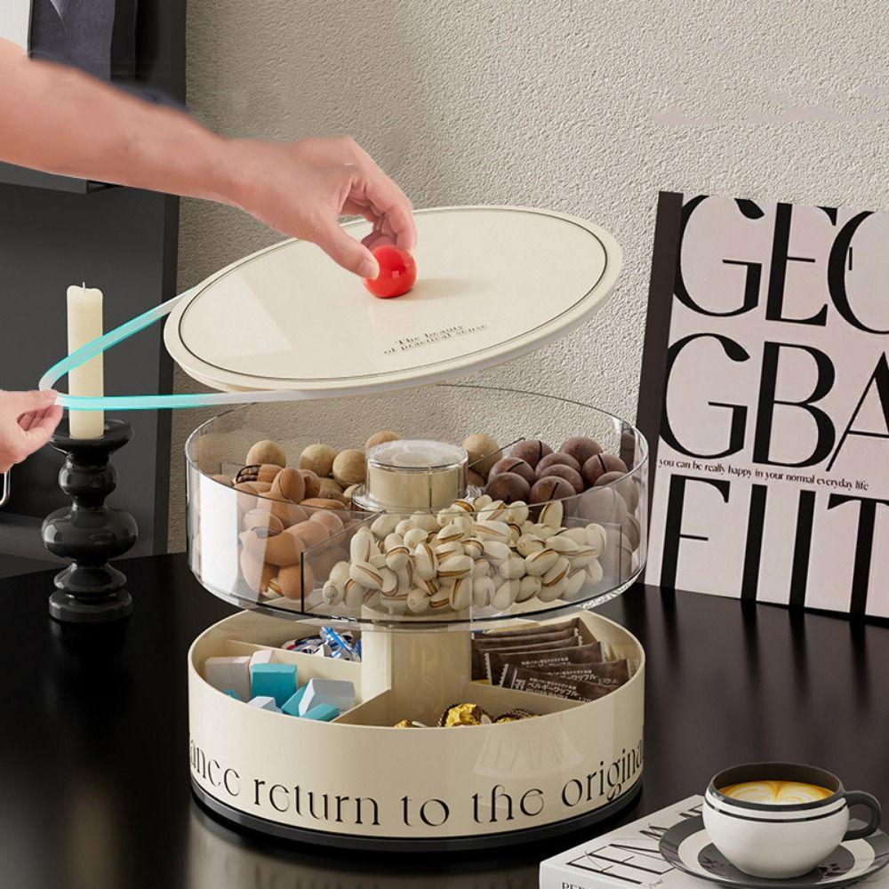 Food Grade Candy Nuts Serving Tray Round Candy Storage Box Divided Serving Tray Kitchen