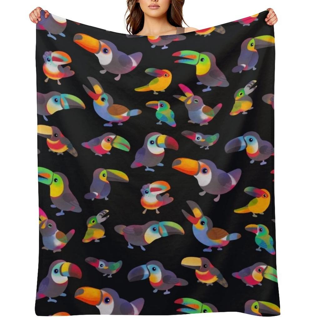 Toucan Throw Blanket Flannel Sofa Travel Thermals For Travel Blankets