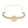 ACCESSHER Tradicional Folheado a Ouro Sheeshphool Mathapatti Faixa de Cabeça Damini Cravejado com Kundan e Contas Vermelhas para Mulheres Presente para Karwa Chauth Joia