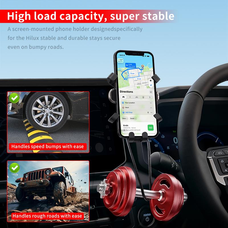 For 2026 Toyota Hilux SR Pickup Navigation Screen Phone Holder Adjustable Stable Anti Shake Hands Free Auto Interior Accessories