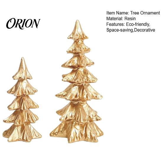 Christmas Tree Ornaments 2Pcs Ornaments, Vintage Gold Tabletop Decoration for Holiday Centerpieces Home Decor And Fireplace Mantel Display,
