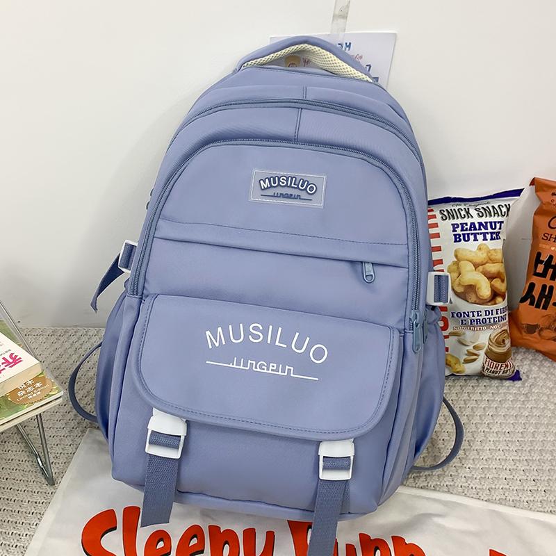 Backpack for Women Korean Version Ins Style Large Capacity Student Schoolbag Japanese Contrasting Color Cute Letter Computer Bag