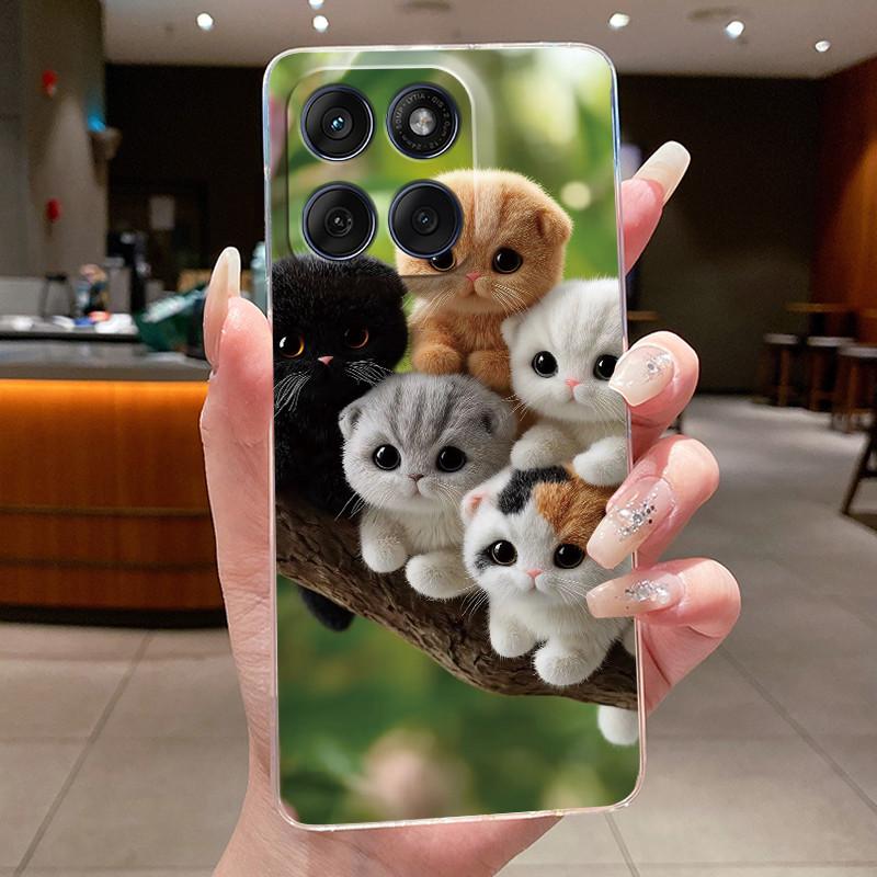 Phone Case For Motorola Edge 60 Fusion/Edge 60/Edge 60 Pro/Edge 60s Soft TPU Clear Unique Cute Painted Casing Anti-fall Cover