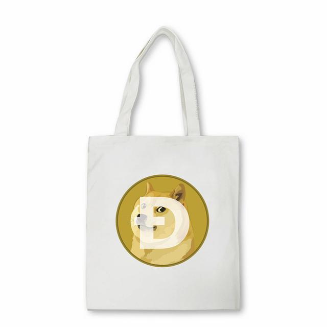 Dogecoin et elon sac à provisions hommes sac à bandoulière Dogecoin Elon musc drôle anime femmes sac à main sac en toile Bolsas