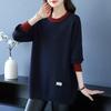 New Autumn Winter Round Neck Mid-length Middle-aged Elderly Women Loose Long-sleeved Sweaters