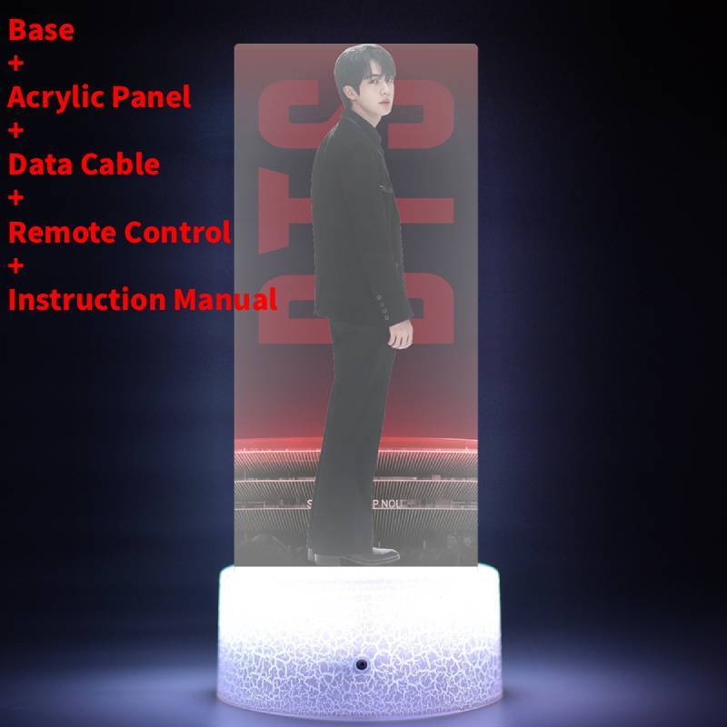 Lumină de noapte LED pentru concertul de revenire al turneului mondial BTS cu telecomandă pentru decorarea camerei și cadou de colecție