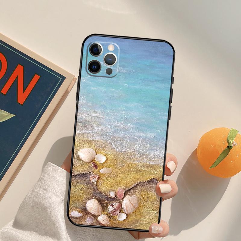 Seashell Shell Sea Art Funda Case For iPhone 16 Pro Max 15 14 11 12 13 Pro Max Mini XR 16e 16 15 Plus Phone Cover
