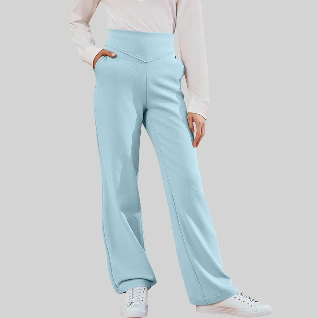 Children's Bell-Bottom Pants With Elastic Waistband And Pockets In Color