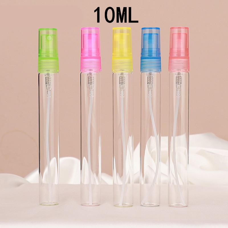 10/50 Stück 5ML 10ML Zufällige Farbe Tragbare Glasparfümflasche Leer Nachfüllbare Flasche Kosmetikflasche Probe Dünne Glasfläschchen
