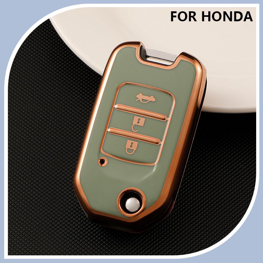 Car Flip Key Case Full Cover for Honda Civic HRV HR-V CRV XRV CR-V Crider Odyssey Pilot Fit Accord Shell Protector Accessories