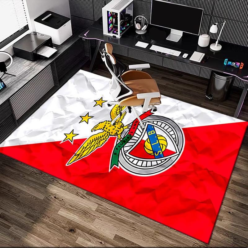 1pc Office Carpet, SL Benfica Chair Rug, Living Room Printed Area Rug, Home Chair Floor Mat